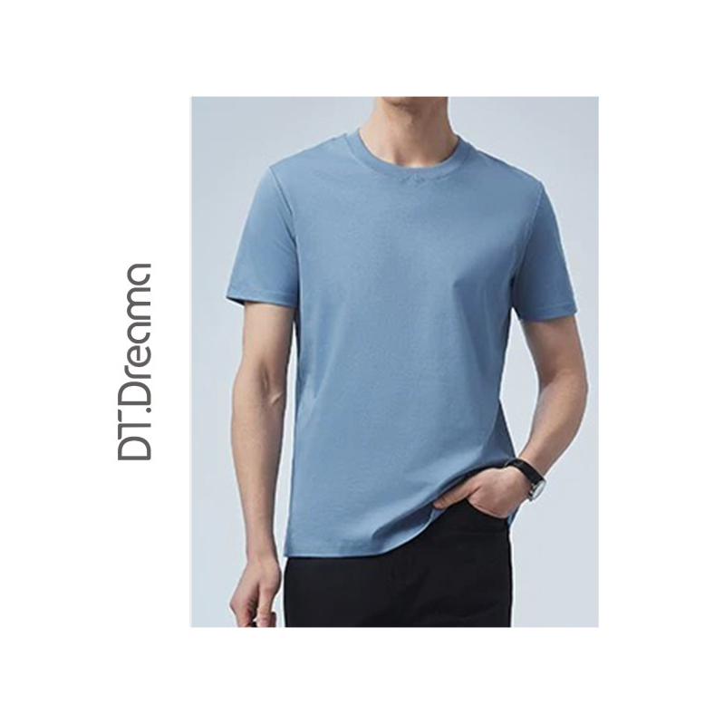 三防纯棉短袖夏新款纯色透气纯棉圆领男款T恤休闲夏季舒适时尚