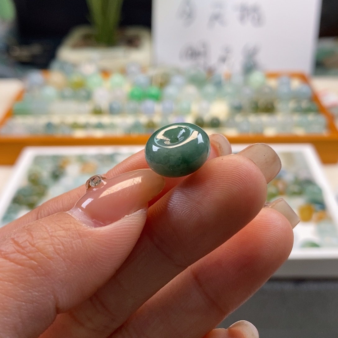 翡翠散珠天然翡翠平安扣13,2×7