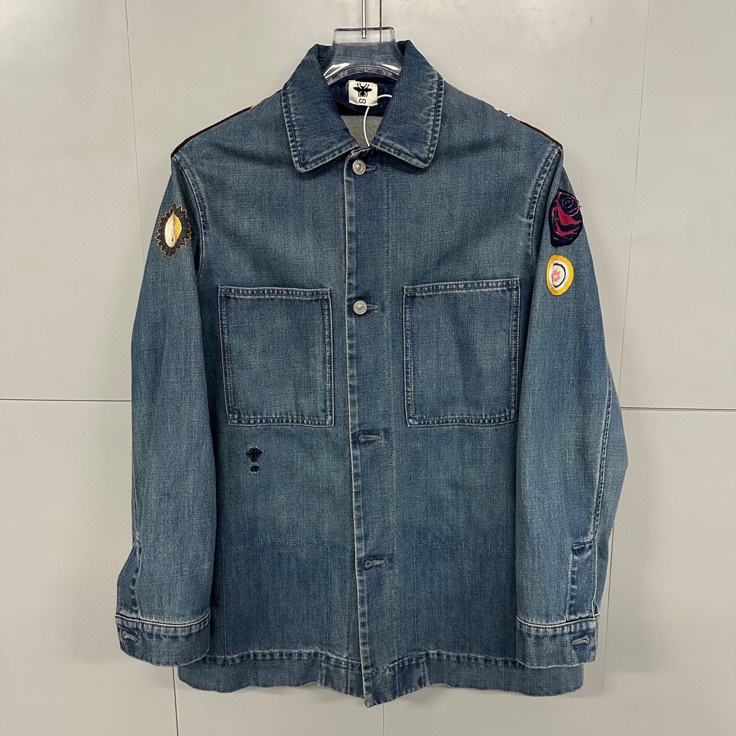 全新未使用 DIOR/迪奥 重工刺绣图案拼接牛仔外套 36码 D19477