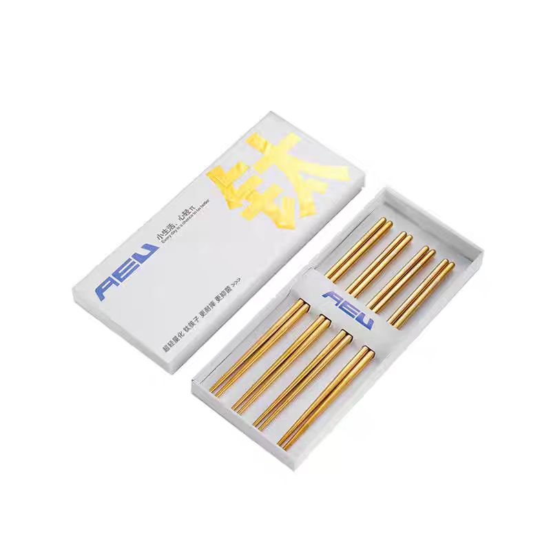 AEU一盒四双双抗菌防霉防滑钛金筷