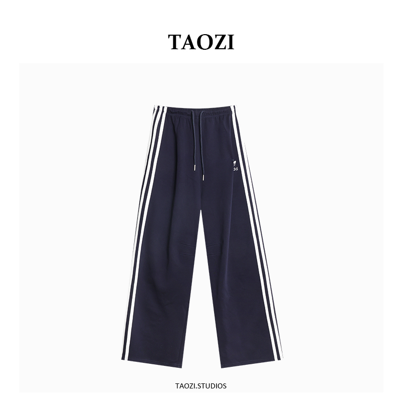 【汶汶】2025秋冬新款抽绳松紧腰时尚设计休闲裤TZD179