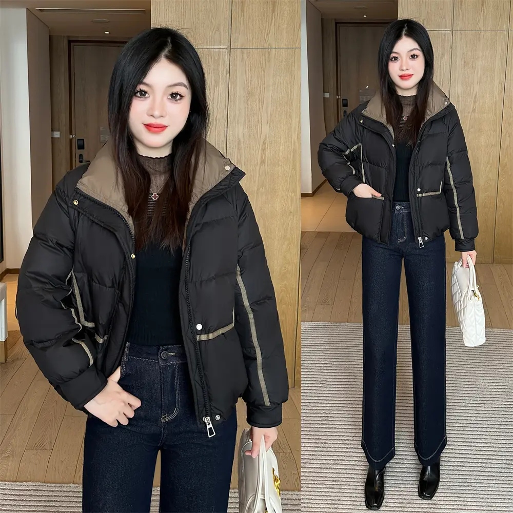 立领百搭棉服短款2025冬季显瘦新款小个子洋气棉袄加厚外套