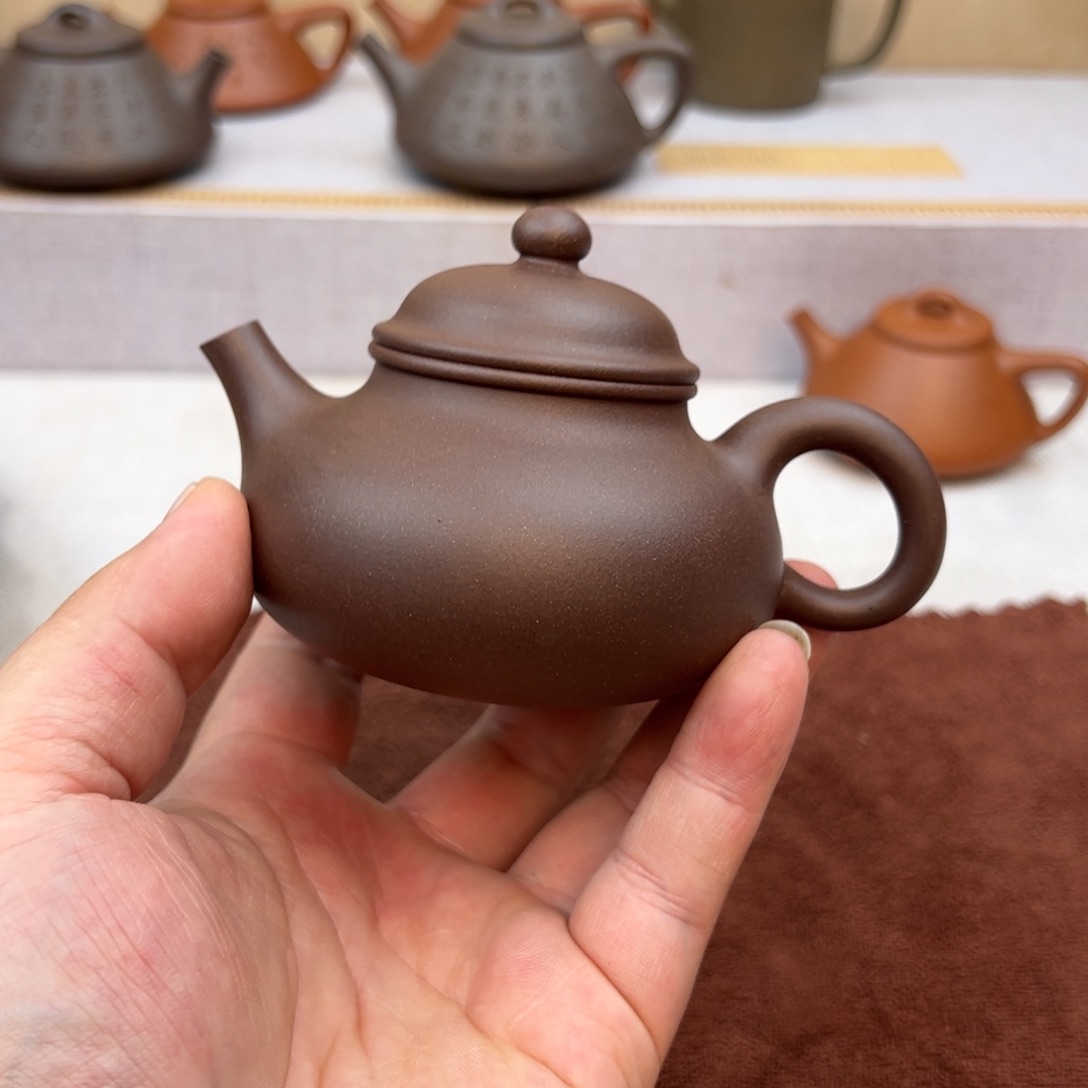 紫砂茶壶容天、170cc 老紫泥50目