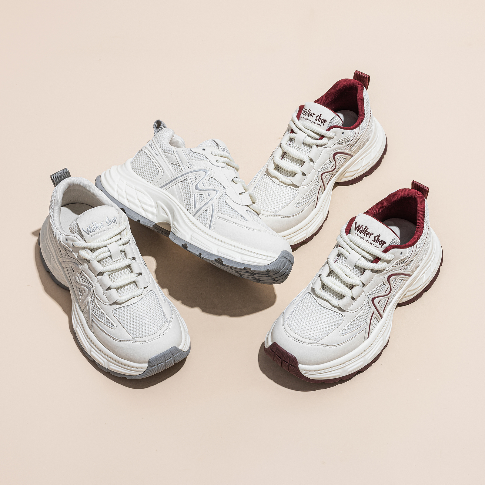 【新品】4.5cm春夏老爹鞋女时尚百搭透气运动鞋增高厚底休闲软底鞋