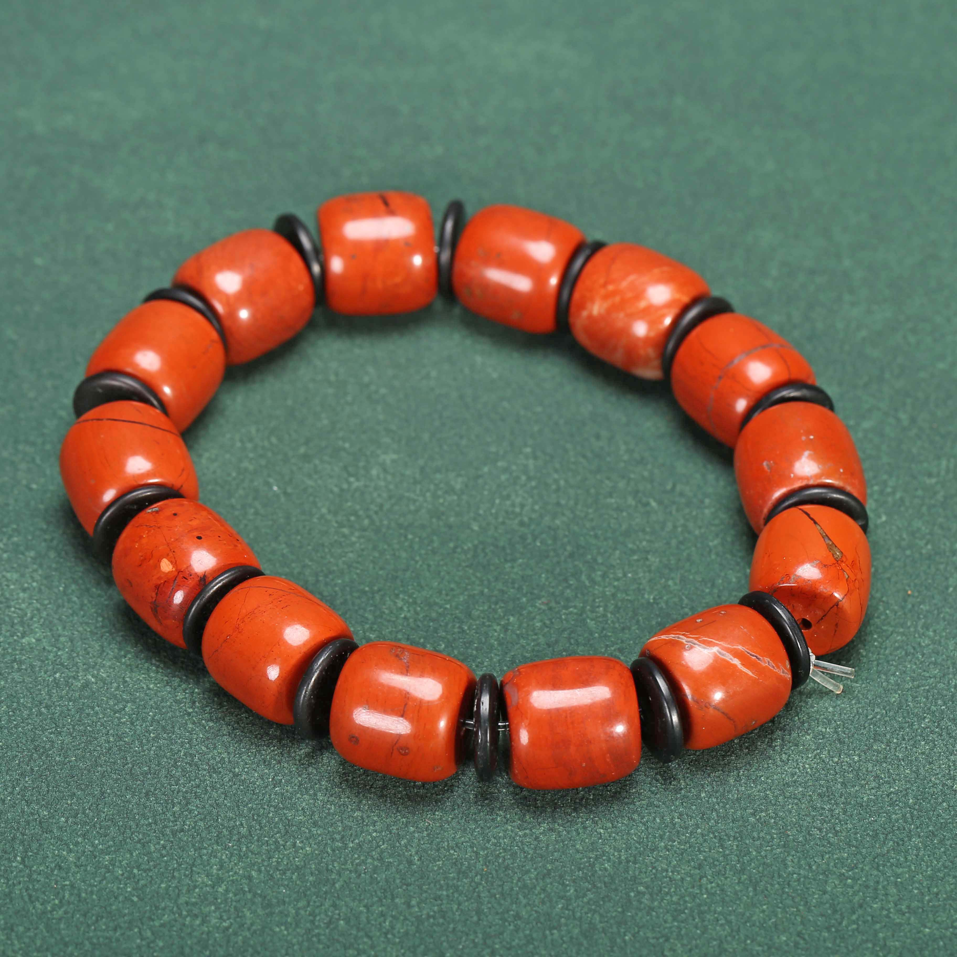 【济文阁】JDY25010933清代 南红玛瑙桶珠手串