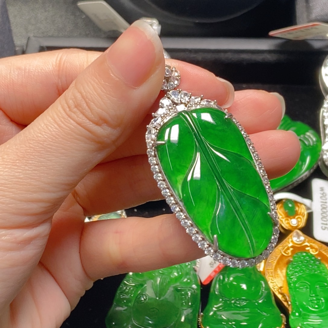 翡翠银S925镶嵌吊坠(不含链)