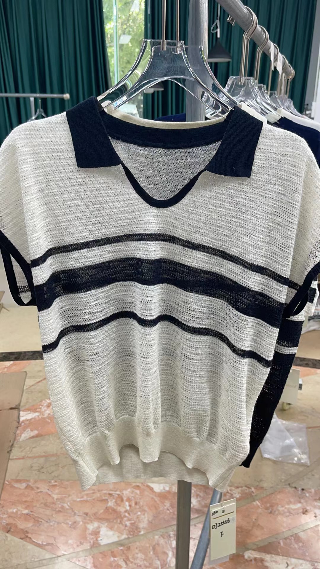 DJ25556慵懒风休闲风撞色女气质初恋风休闲女士短袖