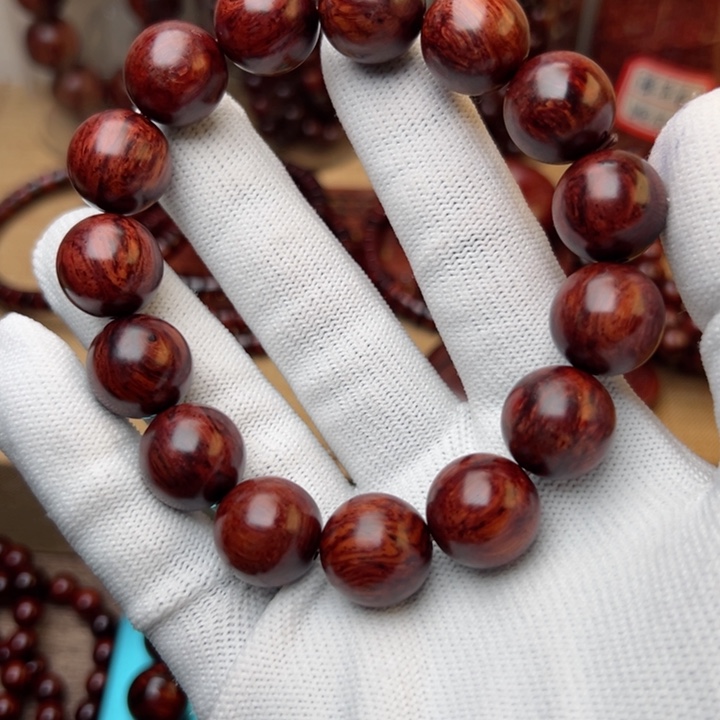 木木本海南红降花梨公15圆珠单圈