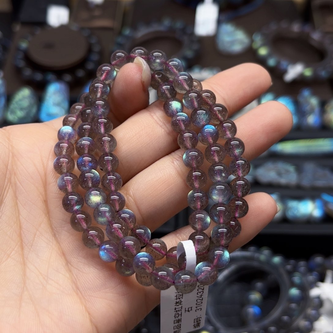 长石手链未镶嵌璐*6.5左右