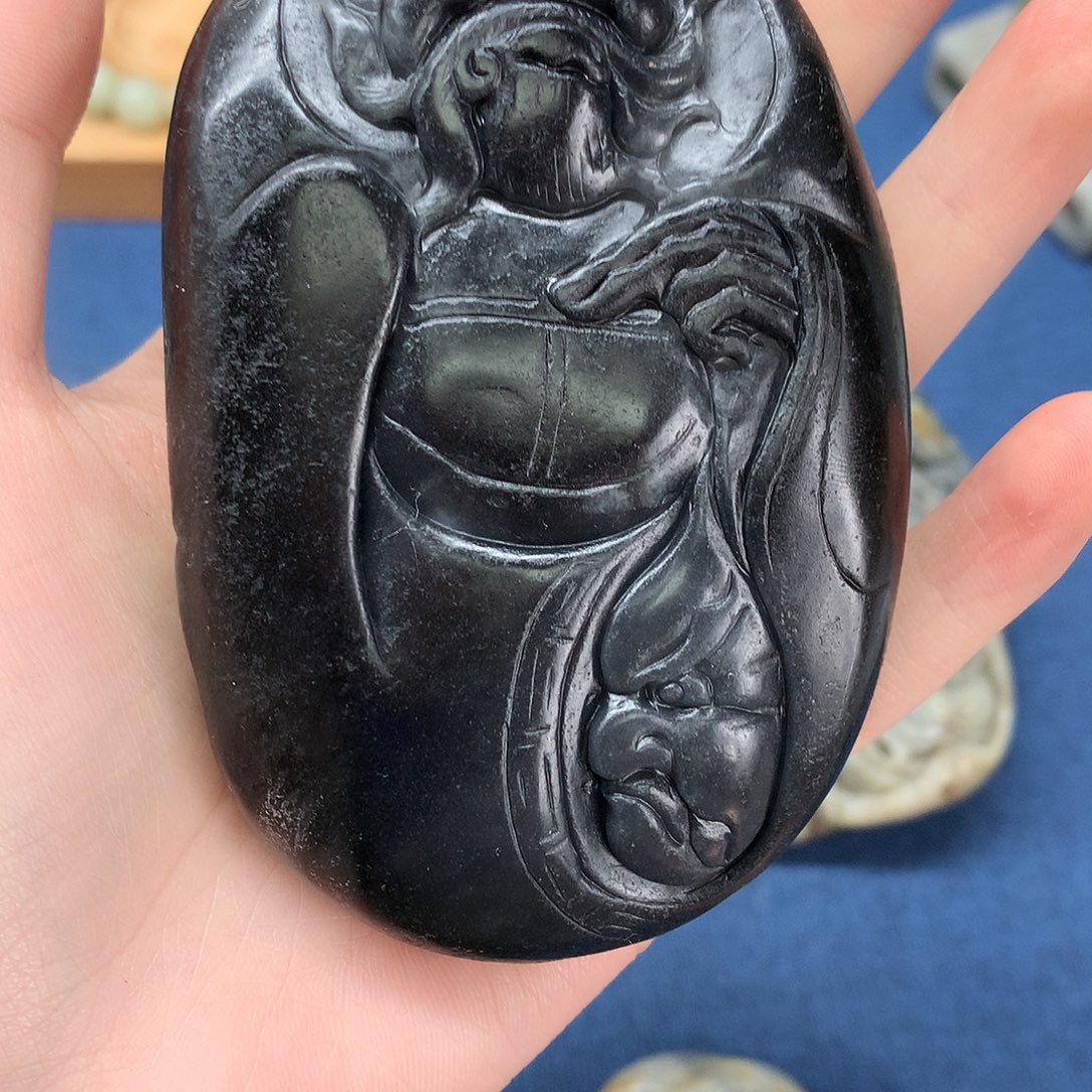 .***.和田玉未镶嵌挂件