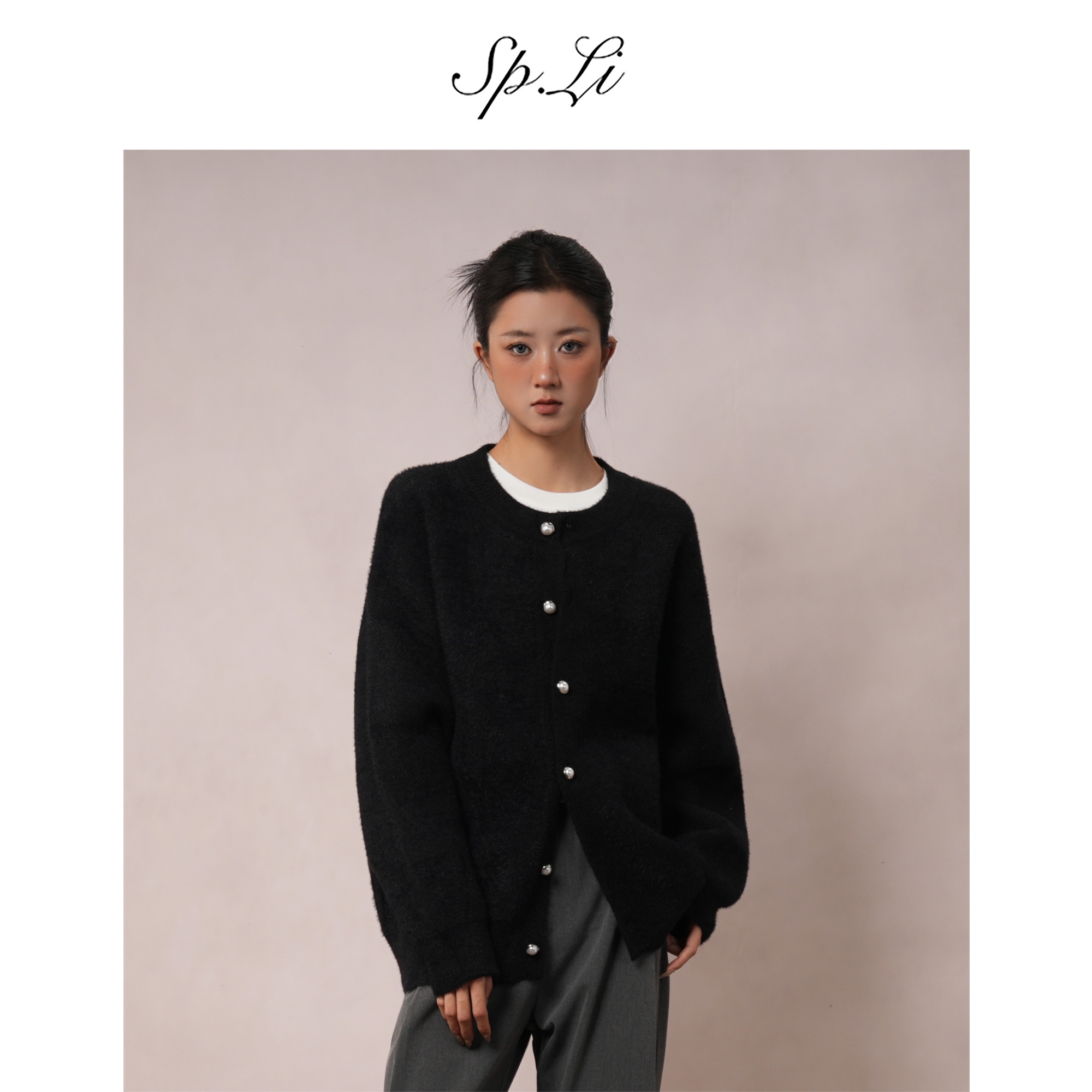 SPLi【珍珠纽扣】小香风秋季长袖毛衣针织衫休闲老钱风复古宽松开衫