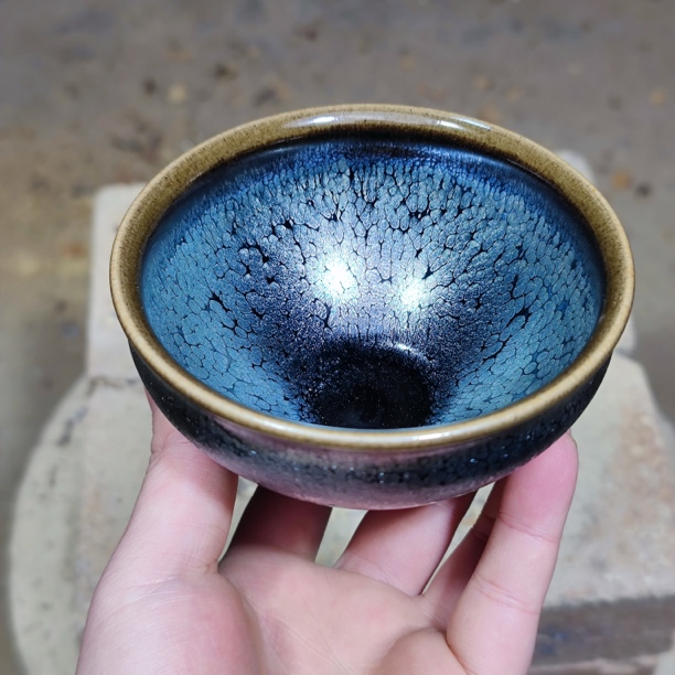 建窑--建盏 钻石油滴 茶盏主人杯 电烧