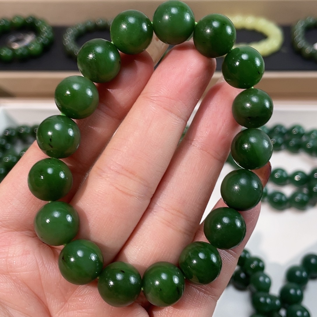 和田玉手链未镶嵌12 俄 红皮老料