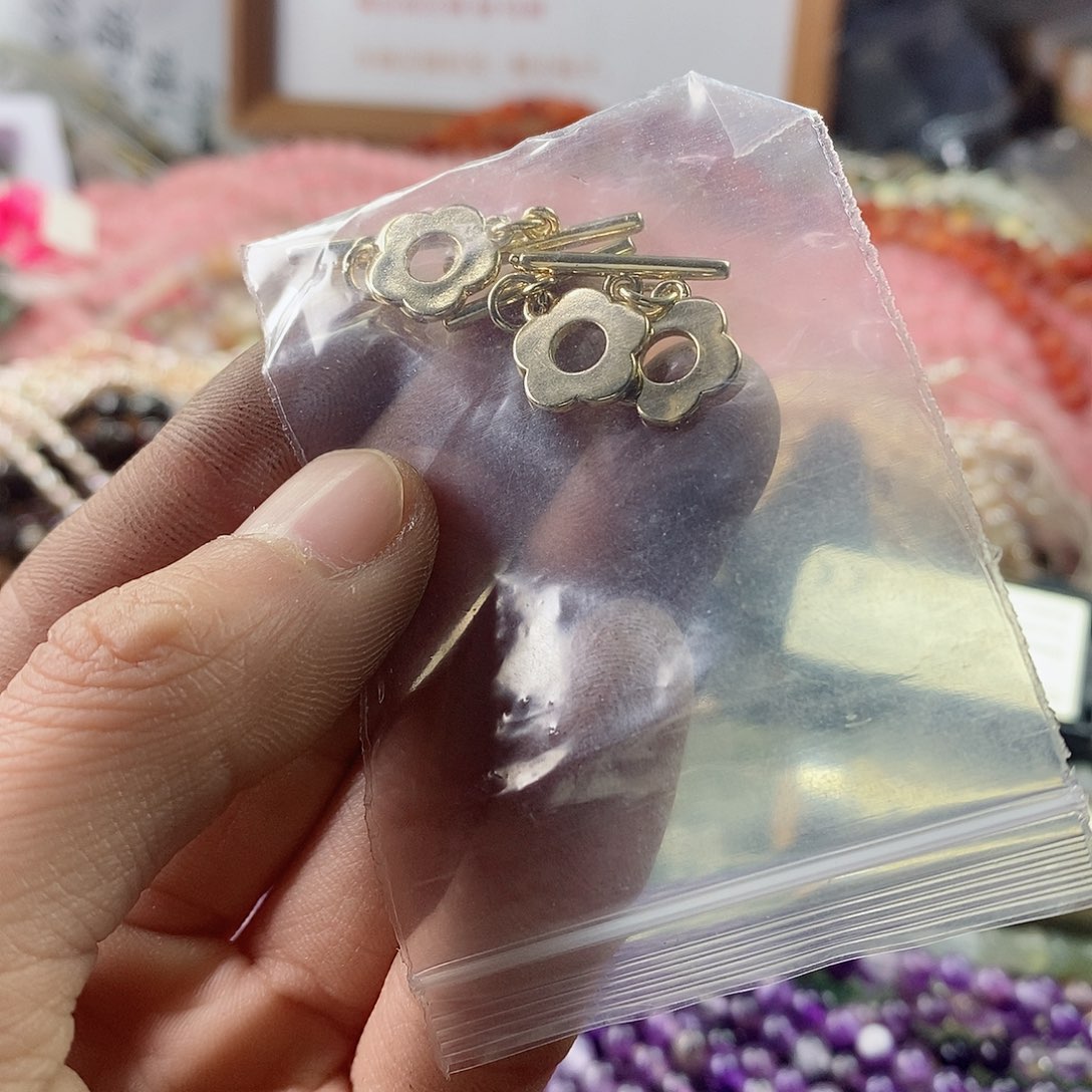 玛瑙/玉髓珠宝半成品合金四套梅花OT扣A235