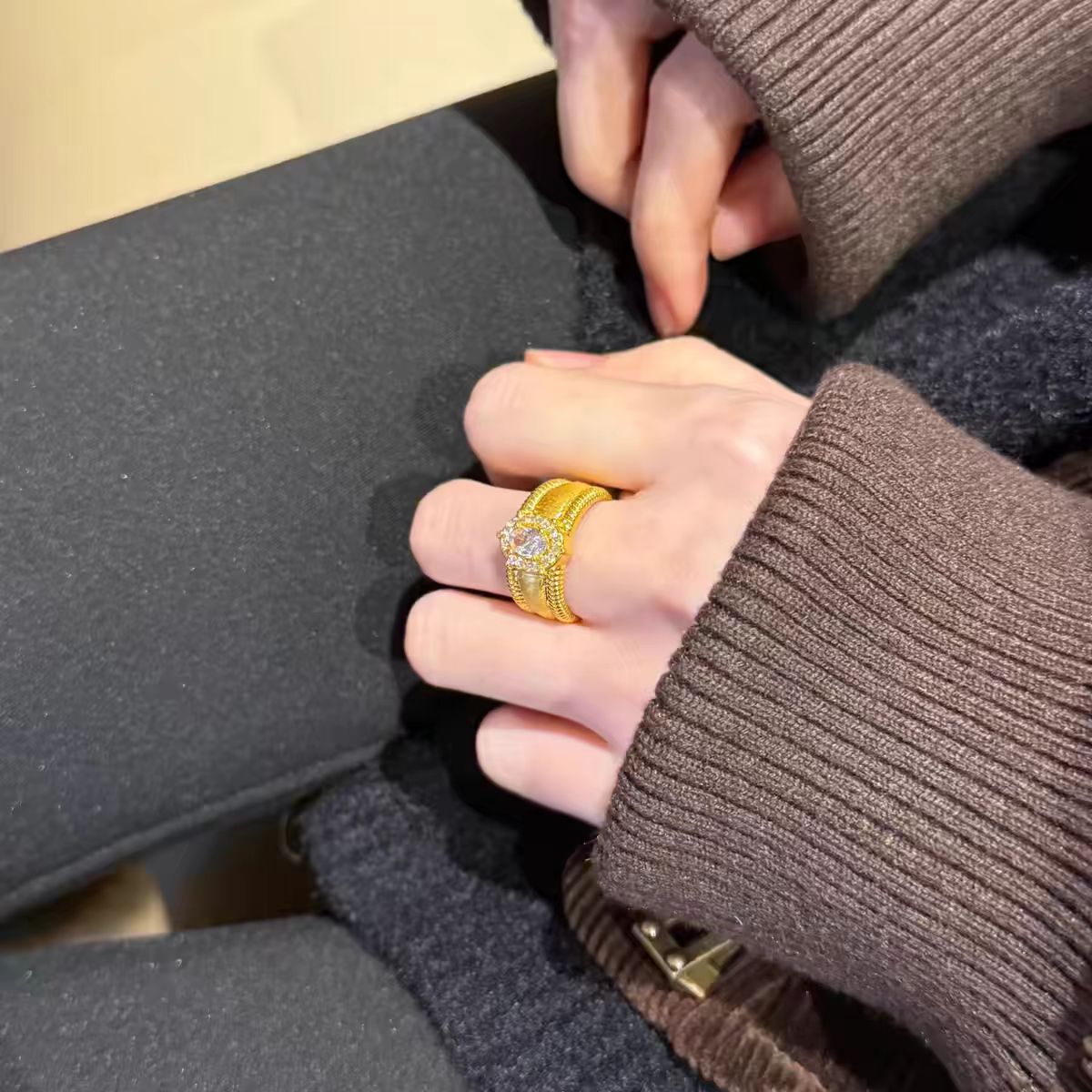 足银戒指  【开口戒指专区 】古法蝴蝶戒指气质轻奢时尚百搭