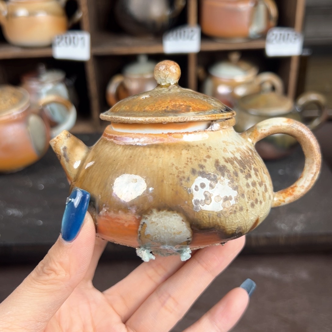 杯柴烧茶器中白壶