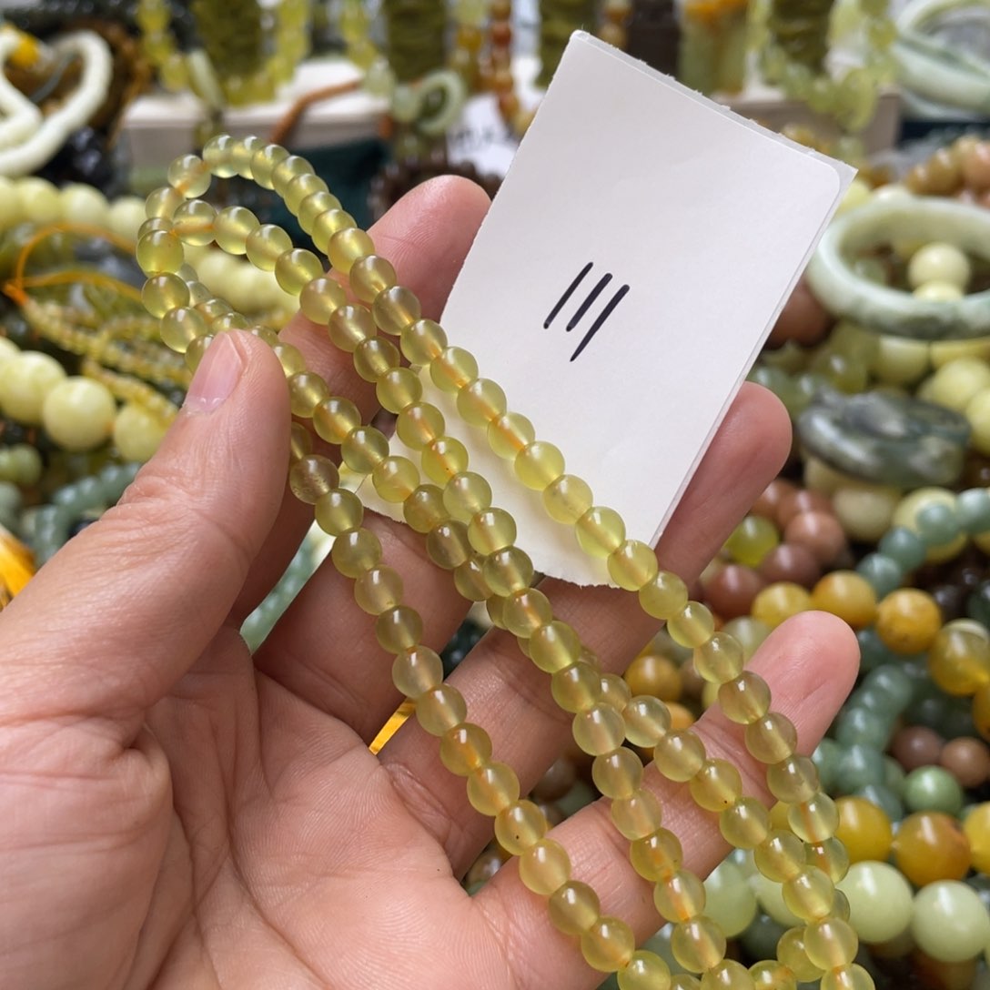 蛇纹石玉手链未镶嵌小****?