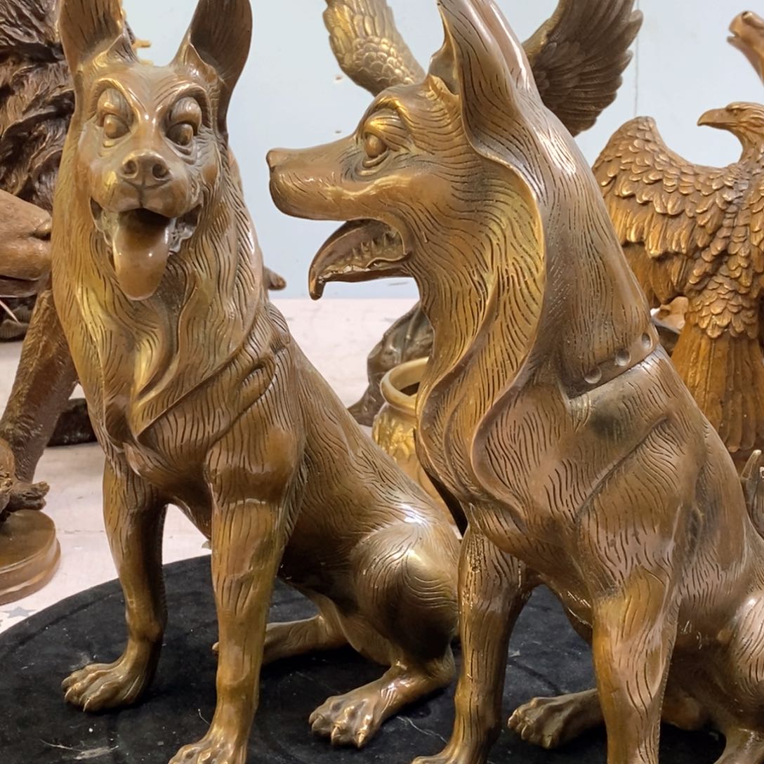 黄铜材质，精铜，新年限量福利一对狗，高30