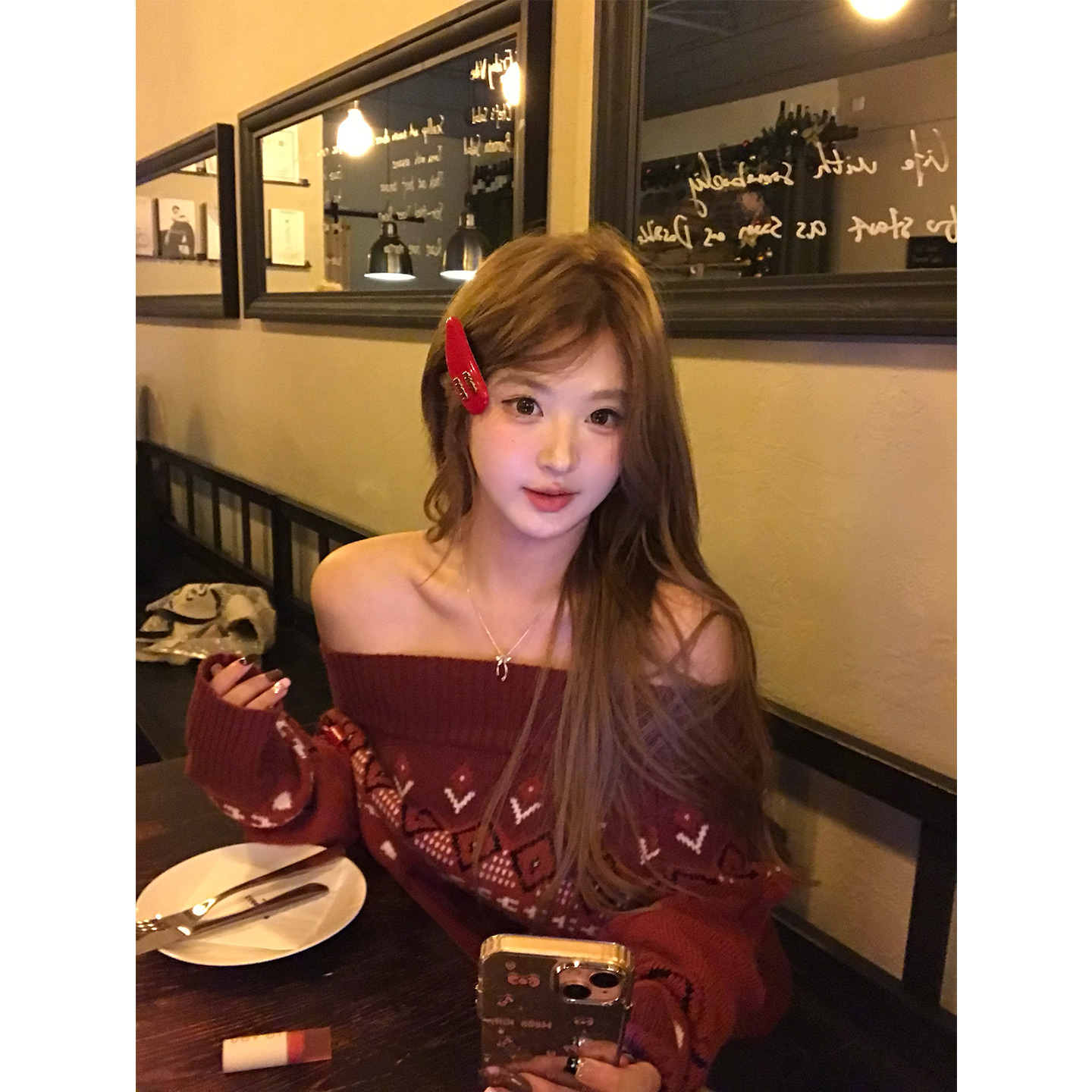 你的鱼 圣诞费尔岛 微胖mm一字肩毛织套装 11/25 19:00 抖音直播
