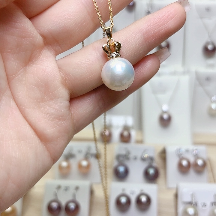 淡水珍珠银S925镶嵌颈饰