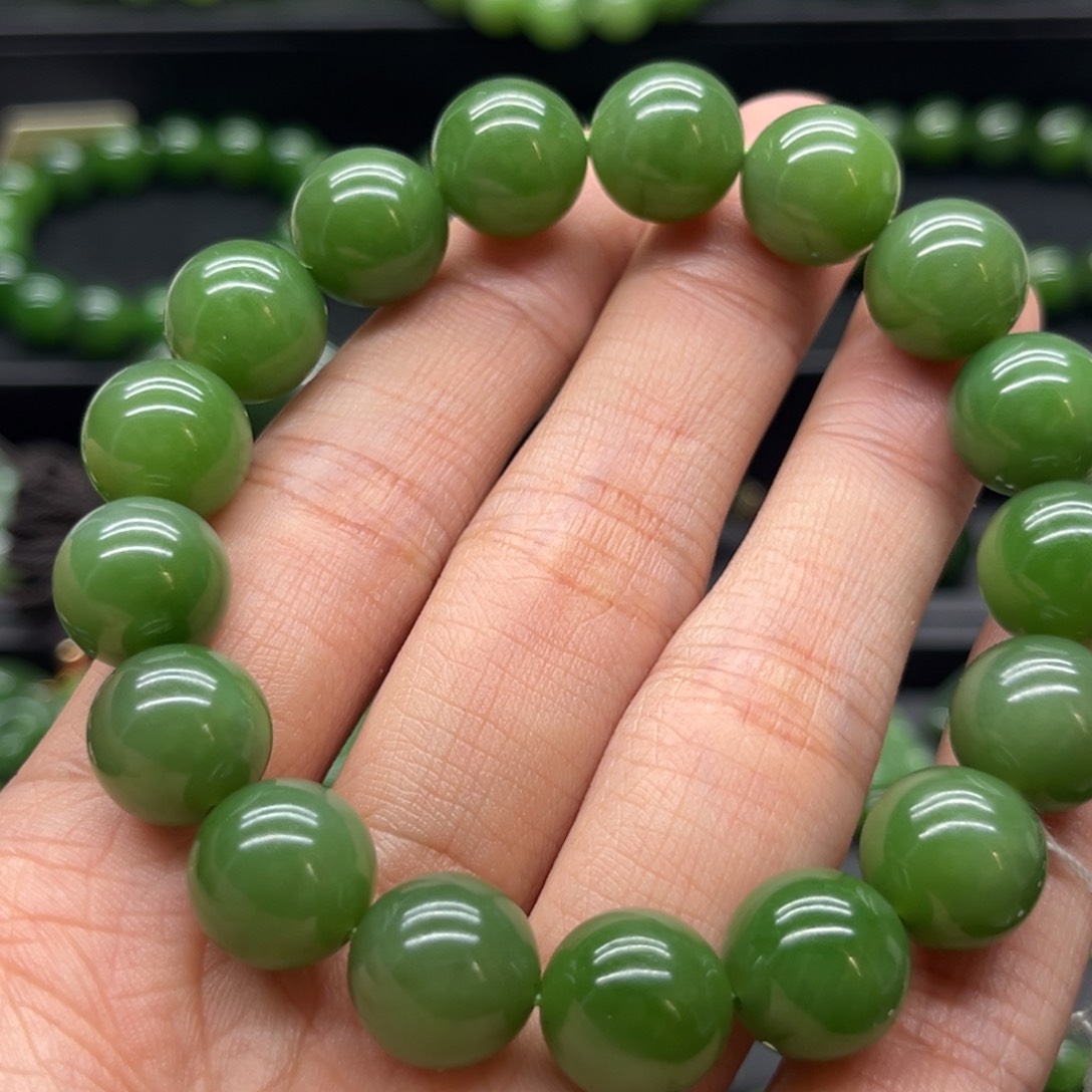 和田玉（碧玉）手链未镶嵌苹*