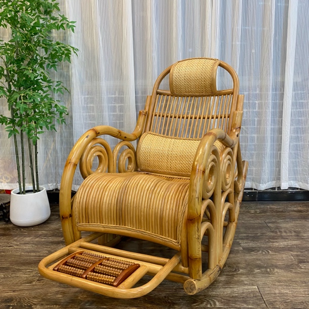 藤缘居-高定版5.5-60粗藤原生态大王排条摇椅阳台椅懒人椅午睡椅