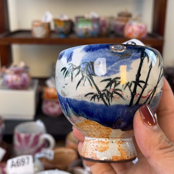 全手工柴烧志野手绘459