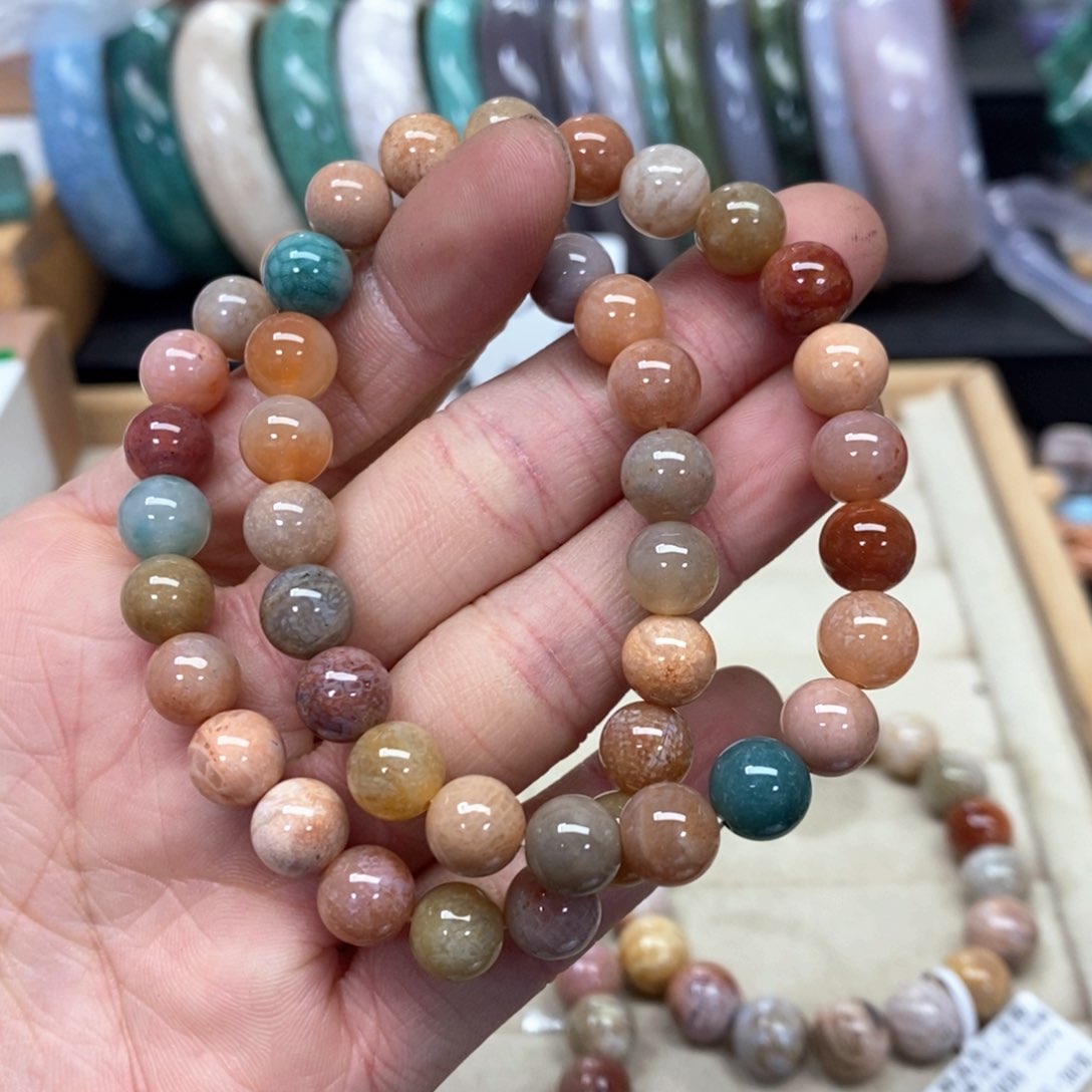 硅化珊瑚（珊瑚玉）手链未镶嵌052