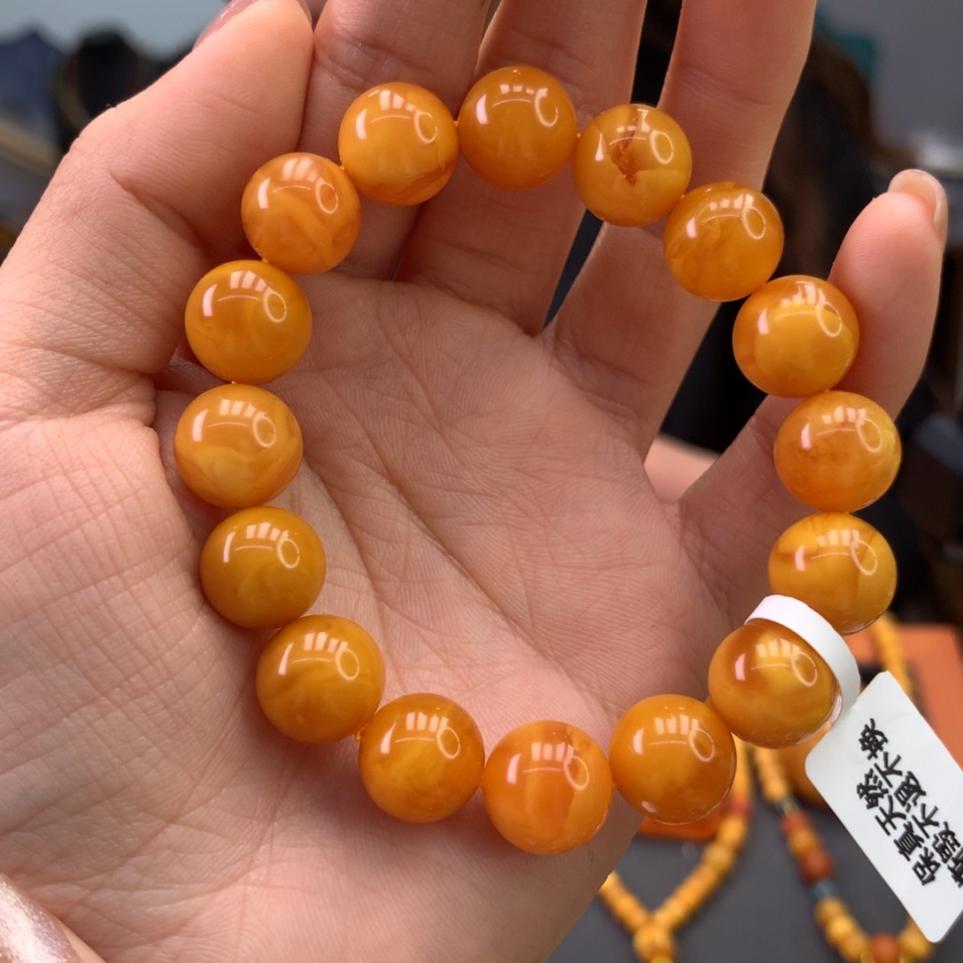 蜜蜡手串未镶嵌天然