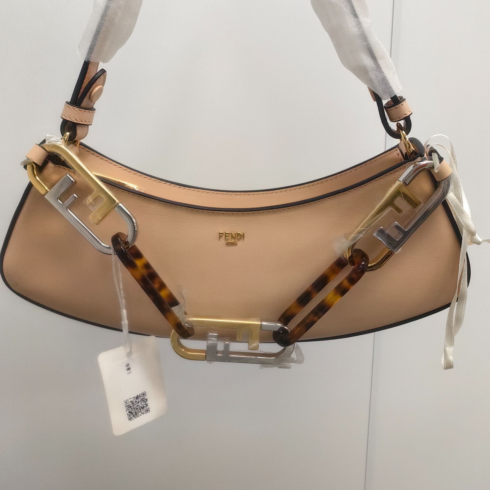 95新 FENDI/芬迪 芬迪手提单肩斜挎包粉色DS047927