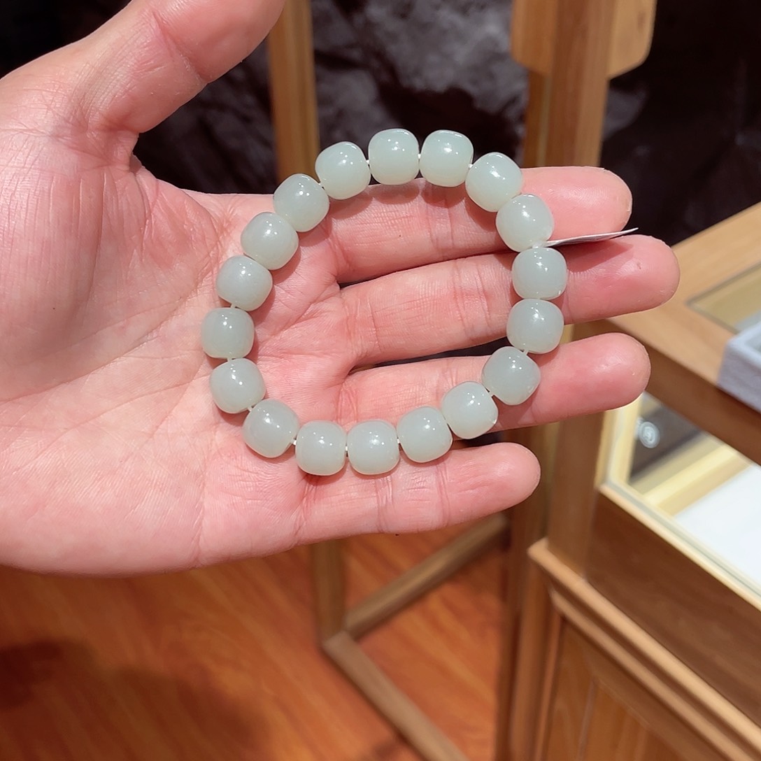和田玉手串未镶嵌和田玉白玉手串11.12老型
