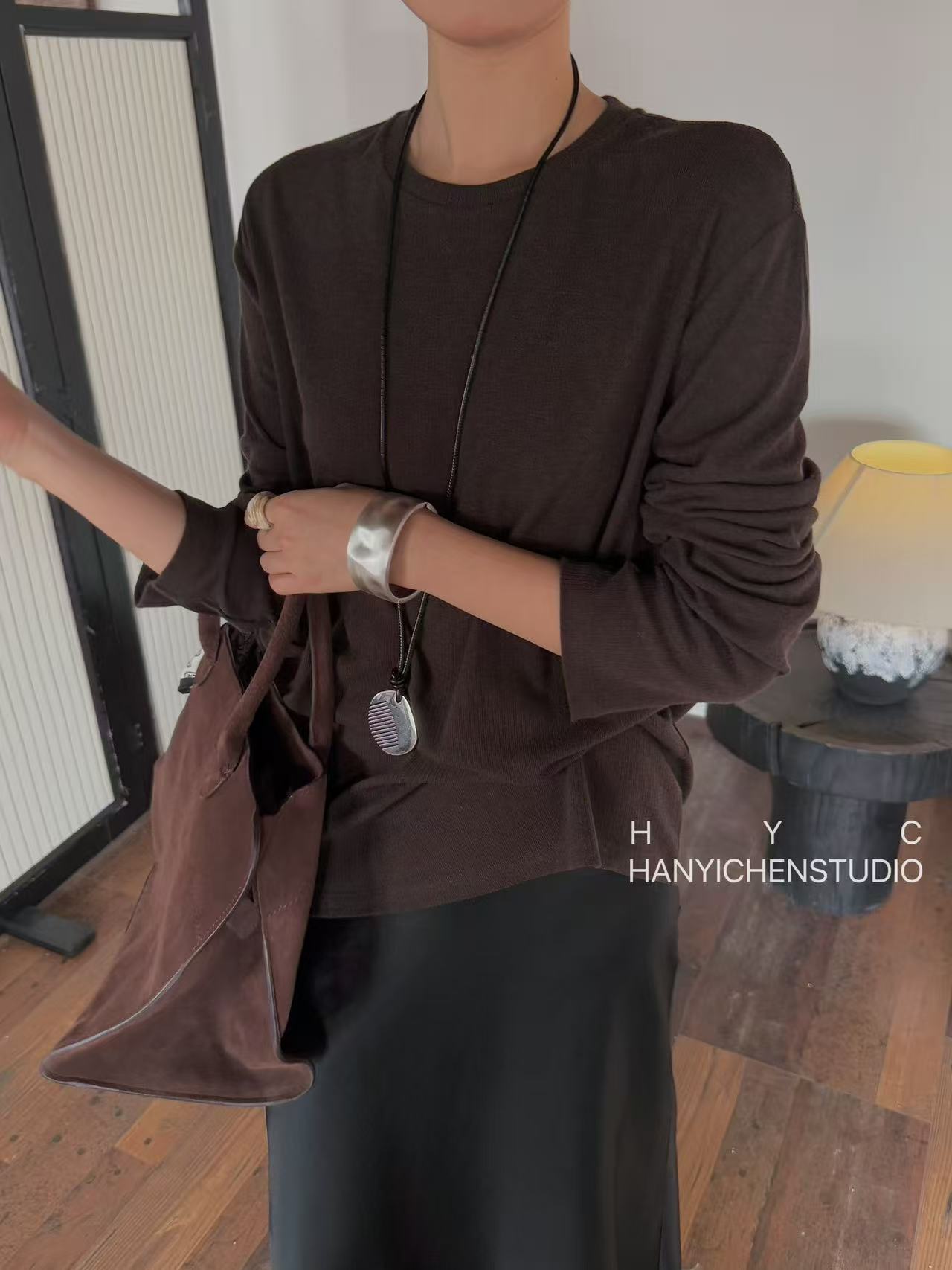 卡麦酱-HYC 净版圆领基础打底上衣 20199