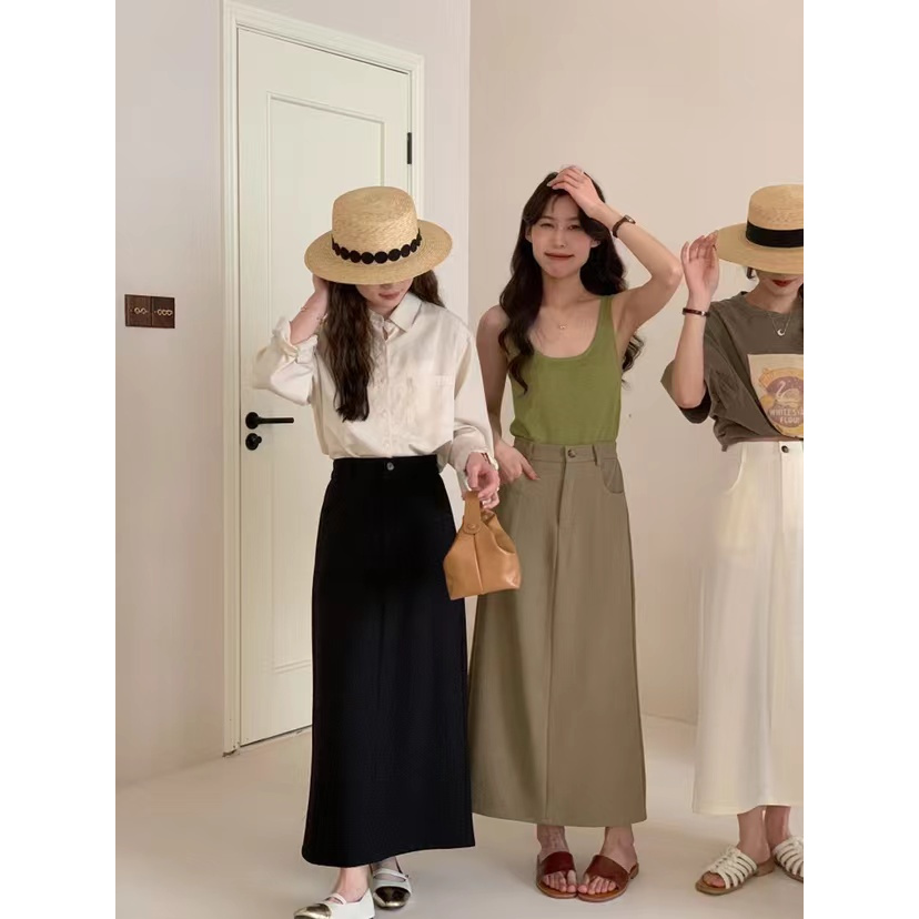 602时尚开叉显瘦半身裙