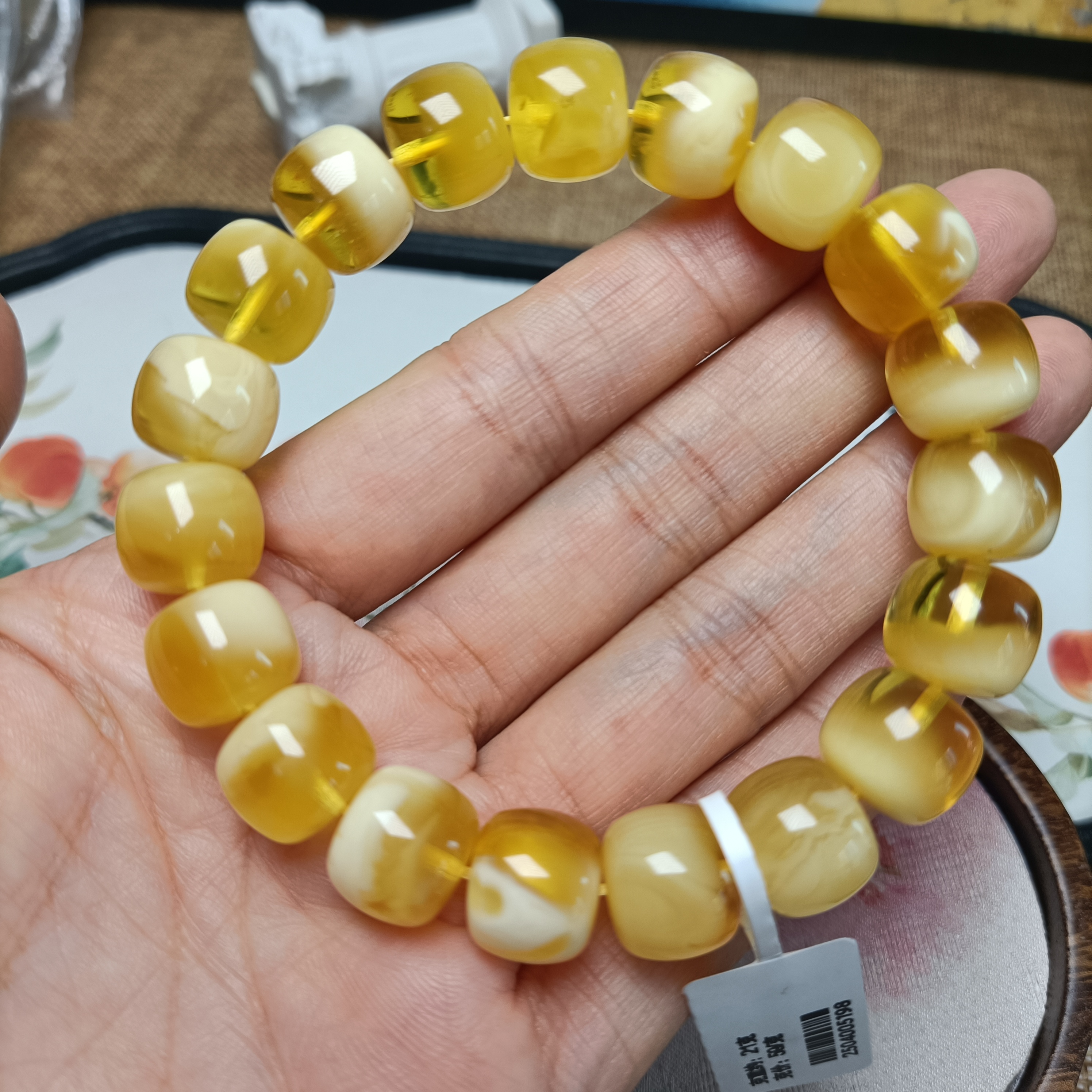 12+金白溶洞妖花老型手串~俄料原矿~好看不贵系列~5198