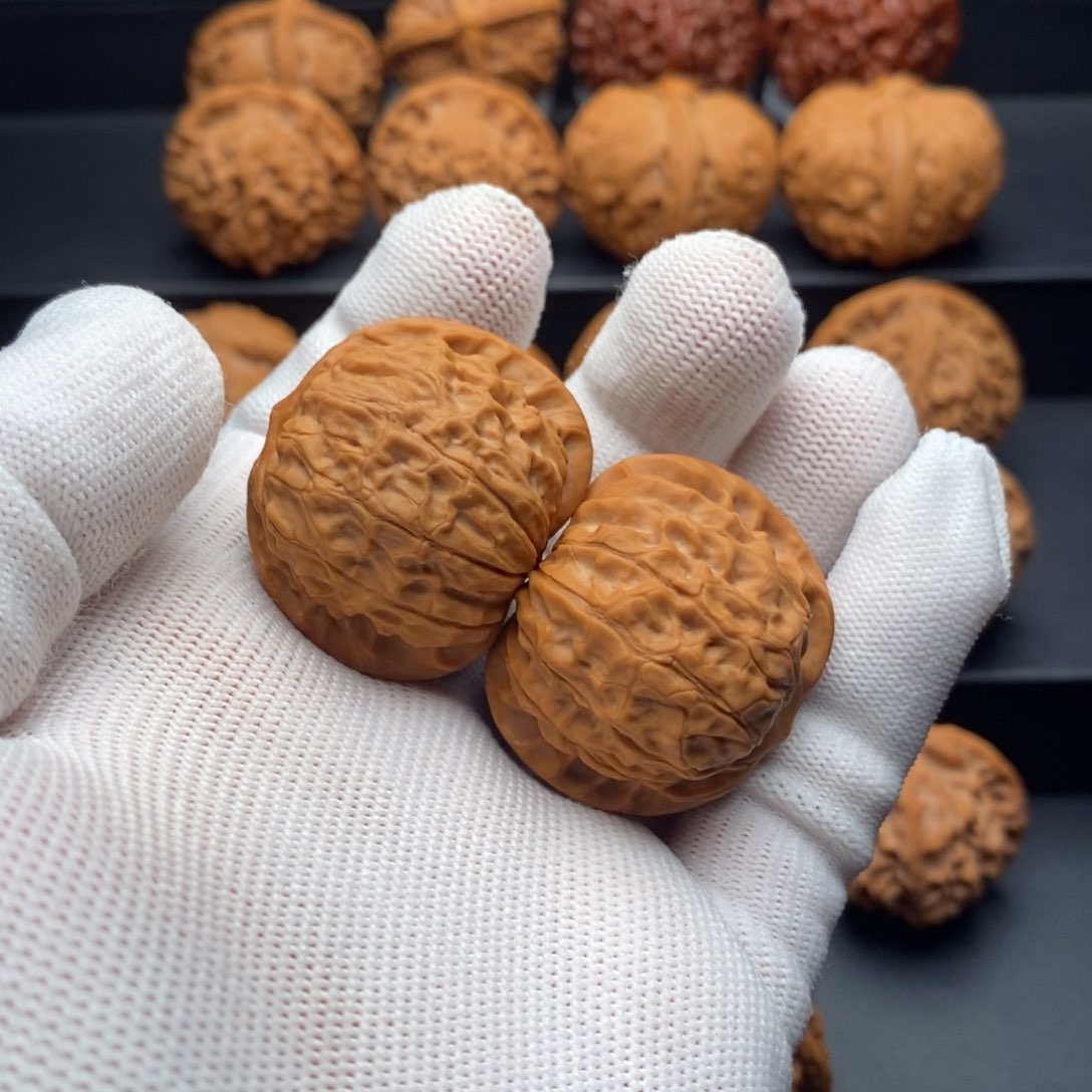 文玩核桃把件木**才石门元宝