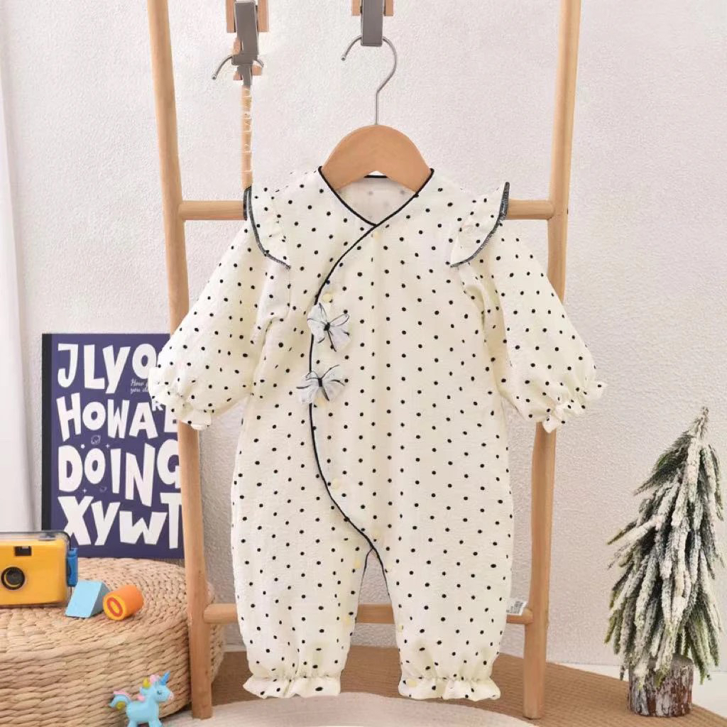 【双层不加棉】鲜花小兔闭档哈衣连体衣婴儿宝宝婴童女童爬服