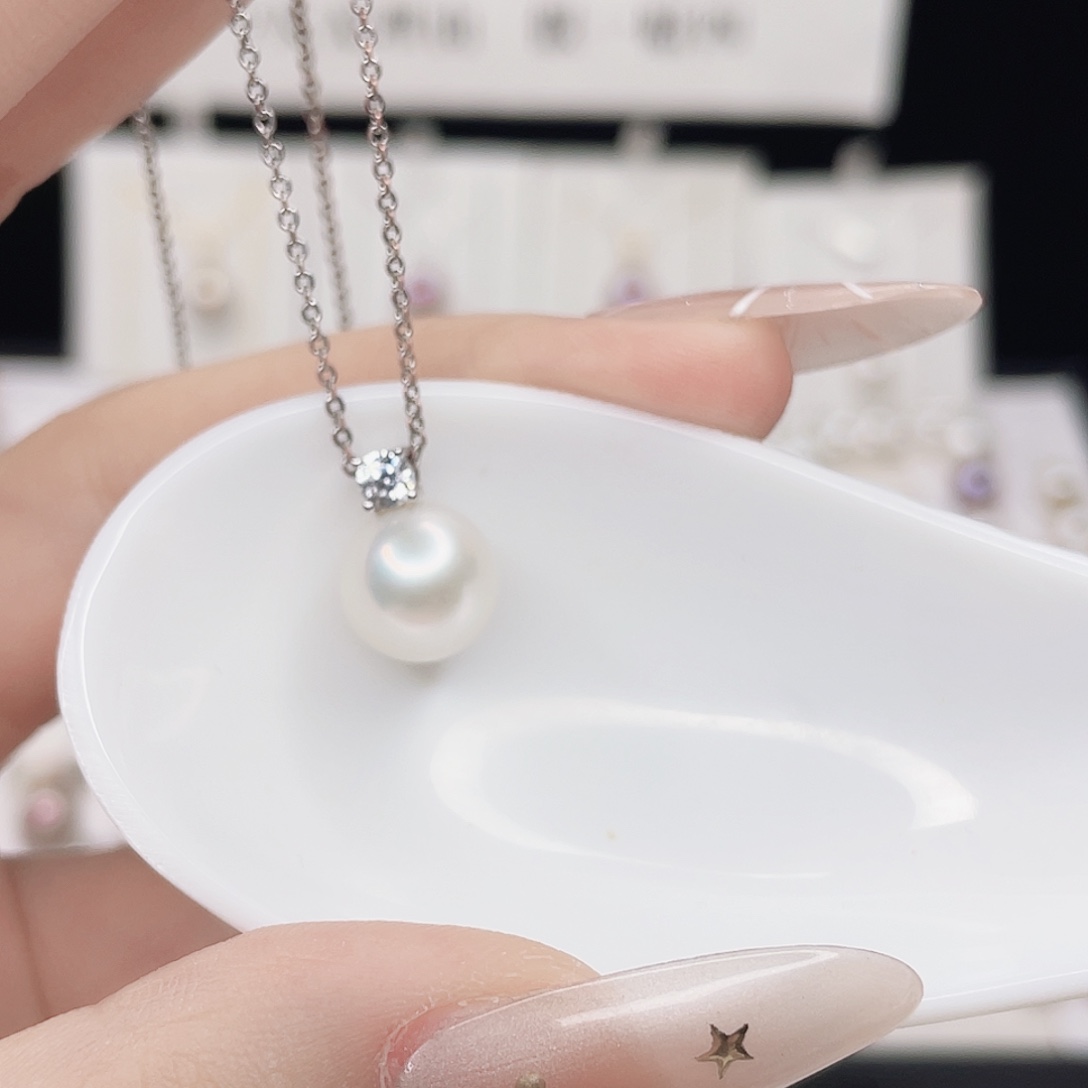 漩***漩吊坠(赠链)淡水珍珠银S925镶嵌