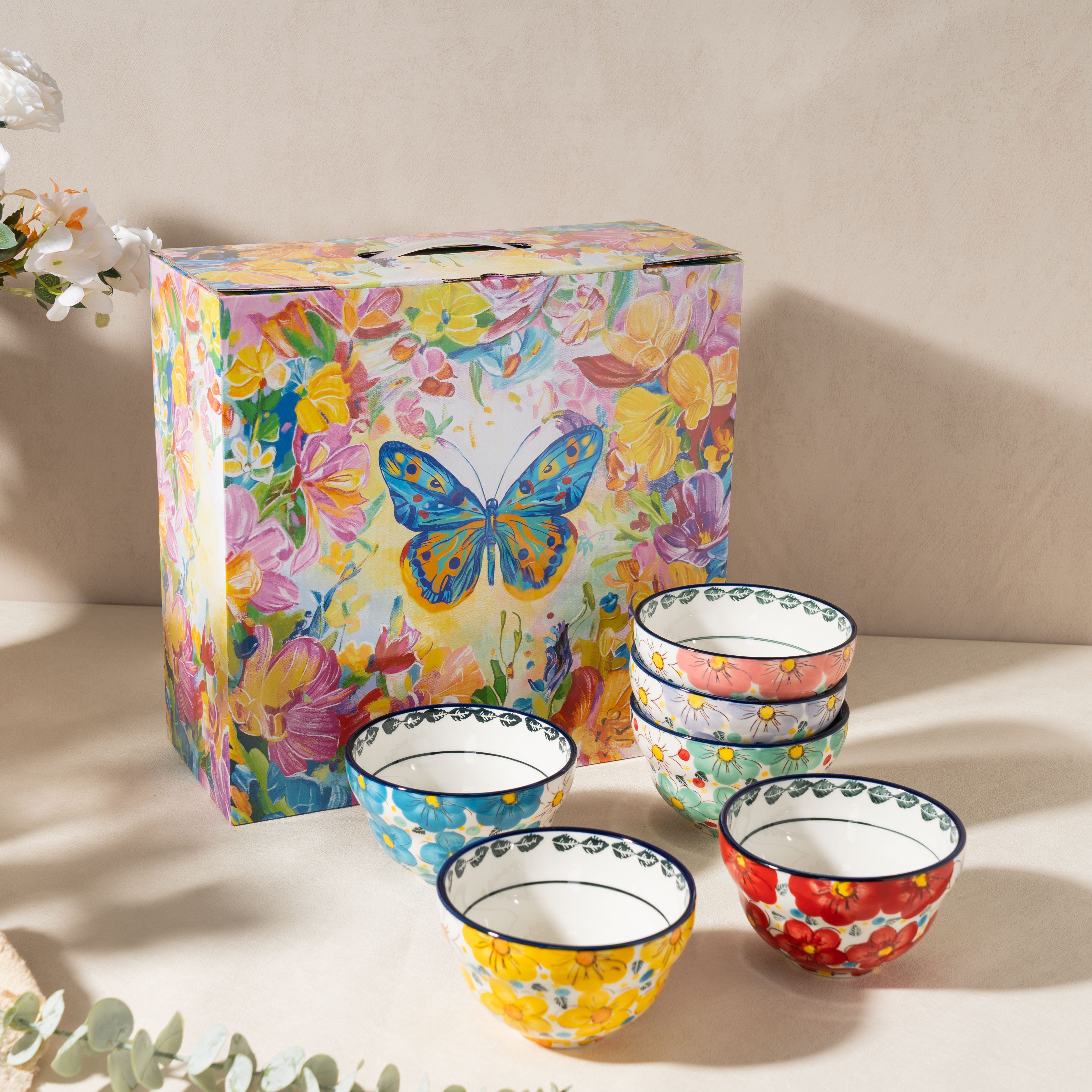 【SILESIA/出口原单】手绘半夏系列-5英寸葫芦碗六个礼盒装