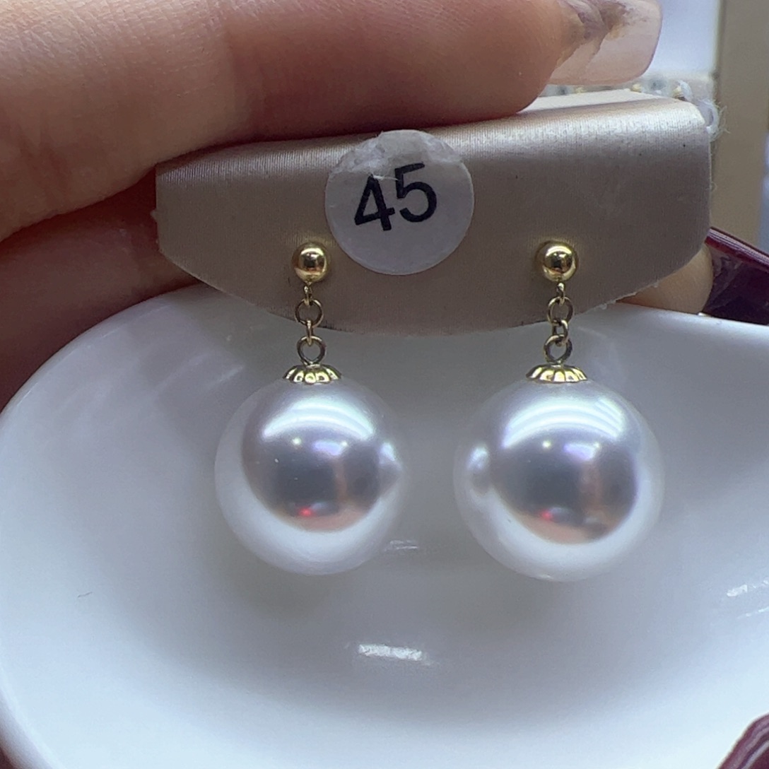 淡水珍珠耳饰18K金镶嵌