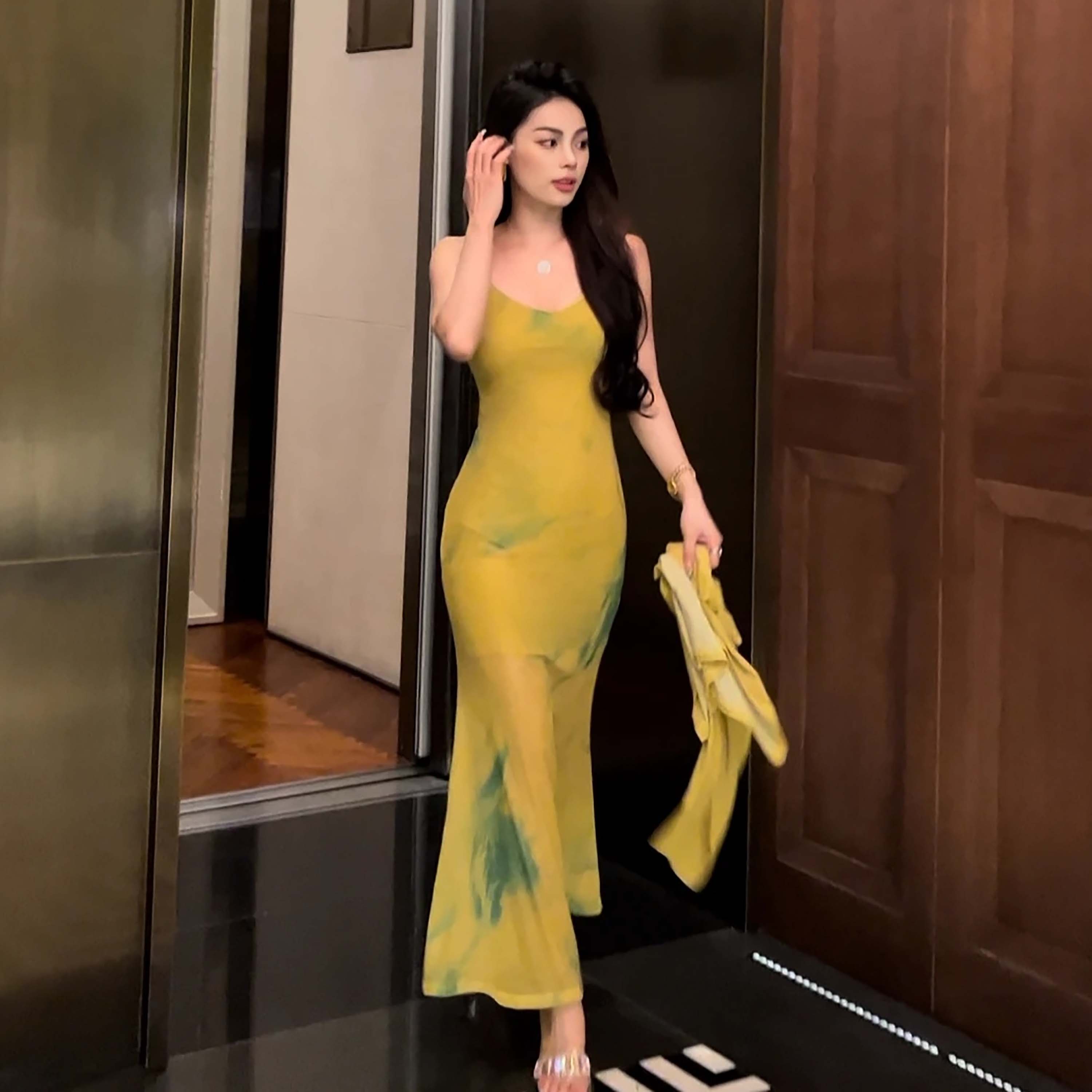 【吊带开衫两件套连衣裙】菲奥娜Fiona气质优雅鱼尾连衣裙春秋款