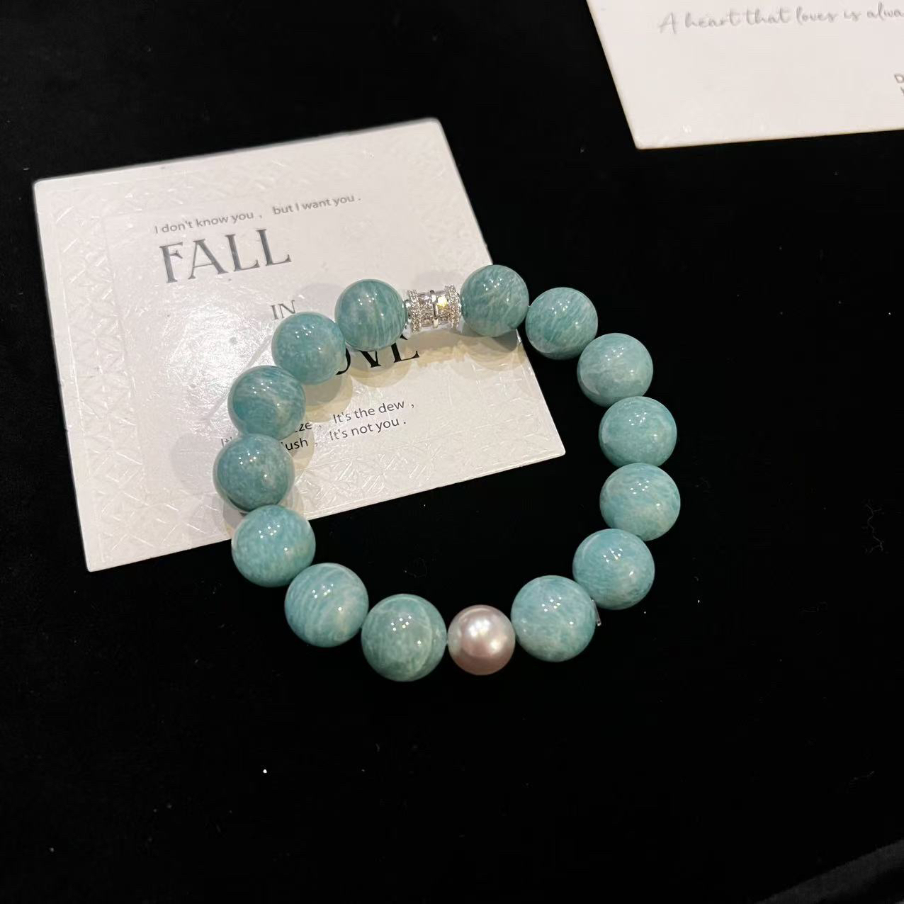 F621 12-13mm天河石设计款手串 多样性发一