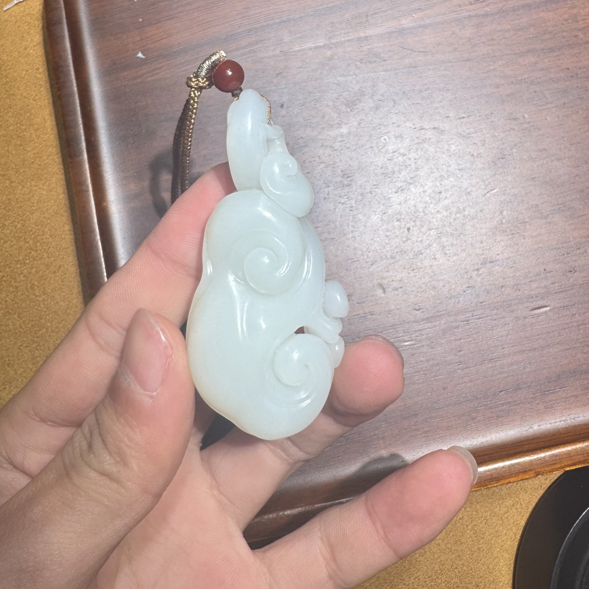 寅石珠宝 新疆且末羊脂玉如意把件