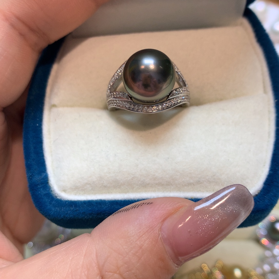 海水珍珠戒指银S925镶嵌