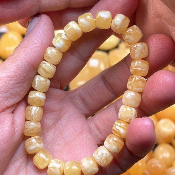 蜜蜡裸石未镶嵌蜜蜡手串