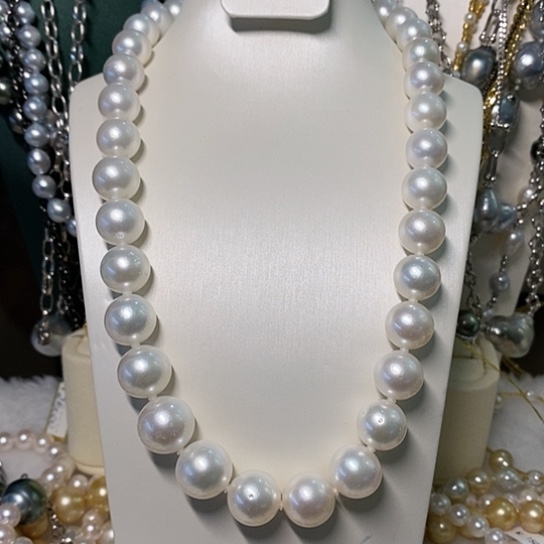 海水珍珠颈饰银S925镶嵌11-13