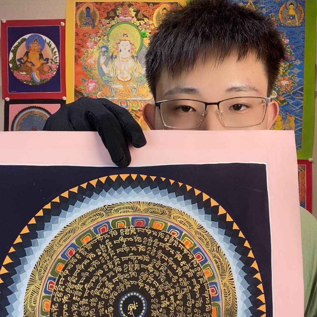 卷轴画纯手绘六字真言唐卡30