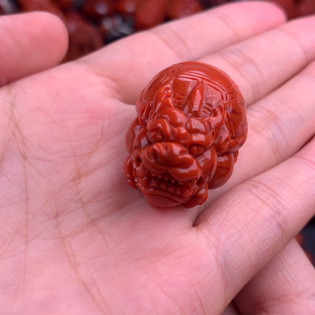 南红玛瑙吞金兽22MM+未镶嵌