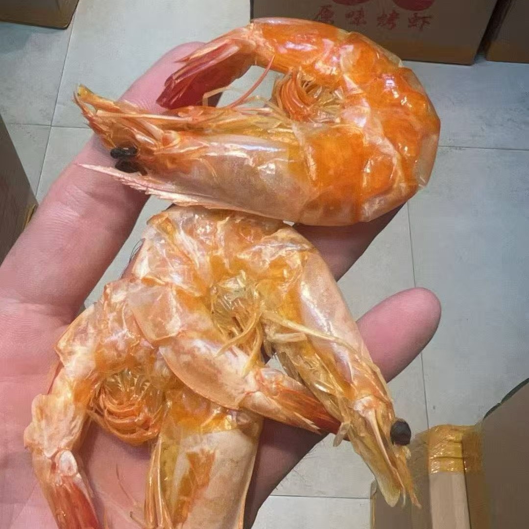 本港中大号烤虾干 中大号淡干鲜甜软壳虾干 网红配洒小零食  