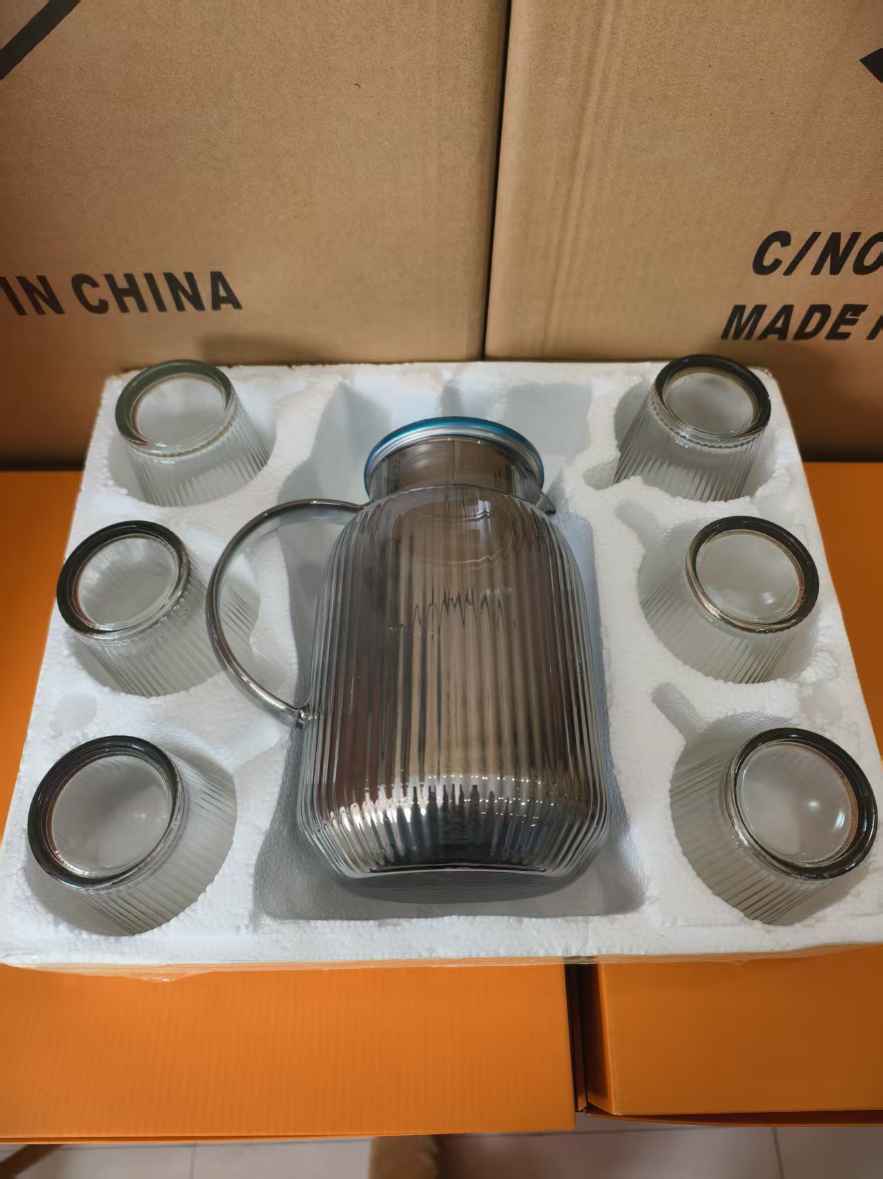 加厚透明玻璃冷水壶耐高温加厚大容量茶壶新中式家用储水壶凉水壶