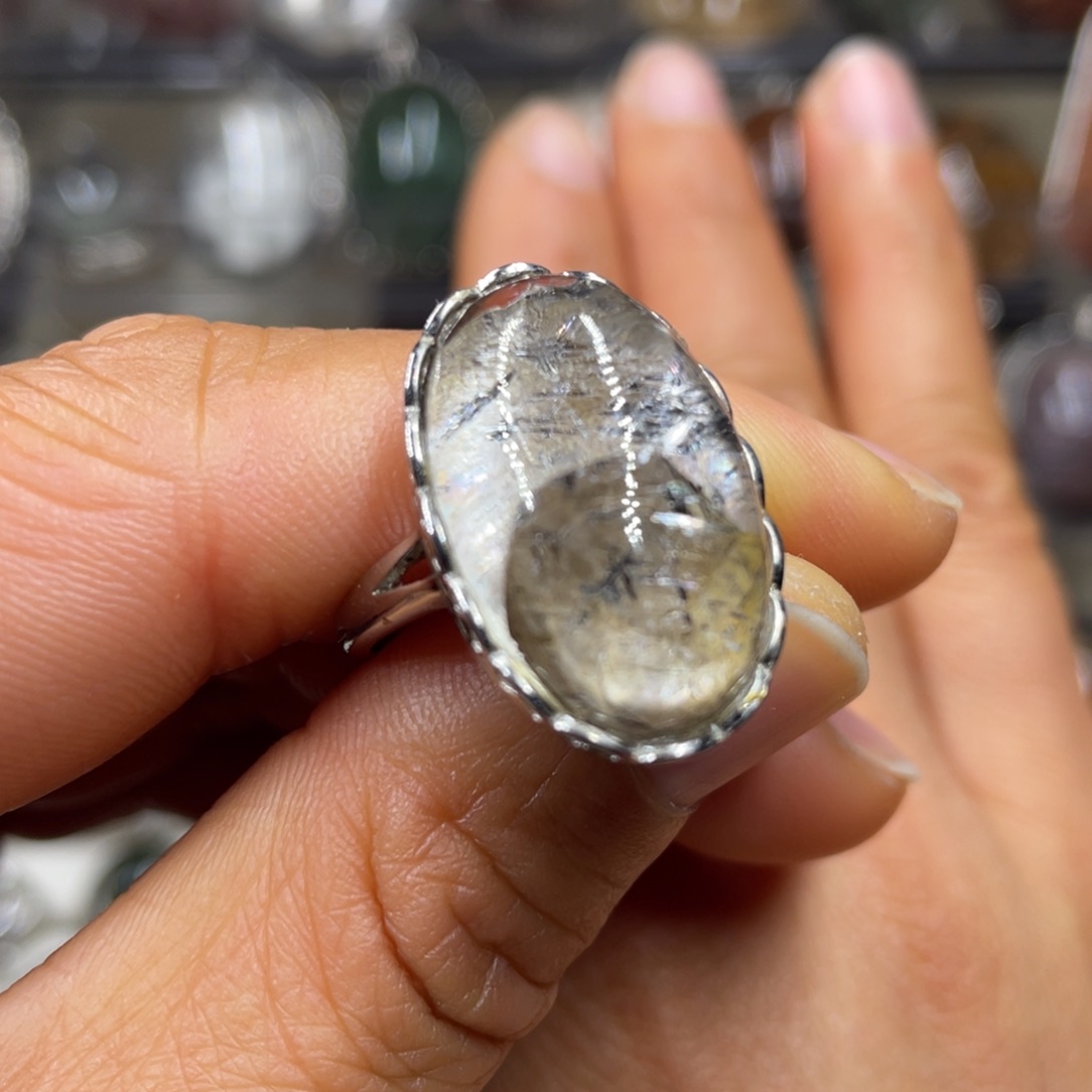 【闪购商品】水晶珠宝半成品银S925镶嵌戒指